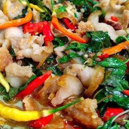 หมูป่าผัดกระเพรา(กับข้าว)