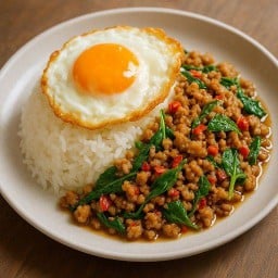กะเพรา จาม  (กะเพรา อาหารตามสั่ง)