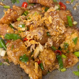 (กับข้าว)หมูสามชั้นคั่วพริกเกลือ