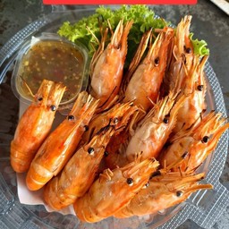 กุ้งเผา น้ำจิ้มแซ่บ ครึ่งกิโล