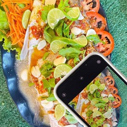 ปลากะพงนึ่งมะนาว