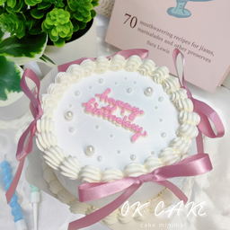 เค้กโบว์เกาหลีสีชมพู