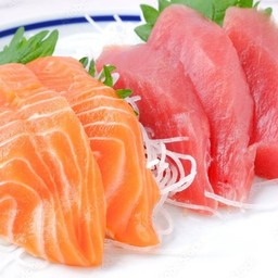 Salmon-Sashimi-3P+Maguro-Sashimi-3P-Box お刺し身2種小Box เซ็ตแซลมอนซาซิมิ3Pและทูน่าซาซิมิ3P
