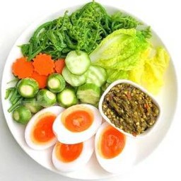 ⭐5.0 (198) - ชุดทรงเสวย ผักน้ำพริกหนุ่ม ไข่มะตูม พร้อมข้าวกล้องหอมมะลิ