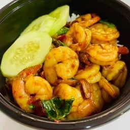 [อร่อยซ่ากับโค้ก] กะเพรากุ้ง +  โค้ก ออริจินัล (กระป๋อง) 