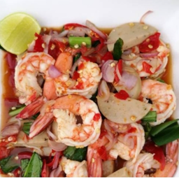 ยำกุ้งสุก+หมูยอ