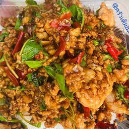 ข้าวกระเพราหมูสับหมูชิ้น.