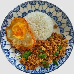 กระเพราไก่+ไข่ดาว