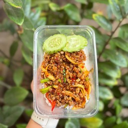 พริกเผาหมูราดข้าว