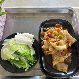 Set box ตำหลวงพระบาง+ผักลวก+ขนมจีน+ข้าวเหนียว