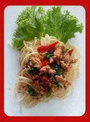 สปาเกตตี้กะเพราหมูสับ