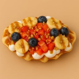 ครอฟเฟิลวิปครีมผลไม้รวม