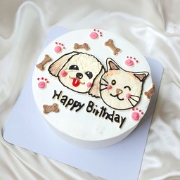 Dog&Cat (ระบุข้อความหน้าเค้กได้)