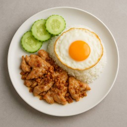 ข้าวกระเทียม(เลือกเนื้อสัตว์ด้านใน)