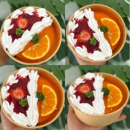 เค้กถังสตอเบอร์รี่+ส้ม ขนาด750ml