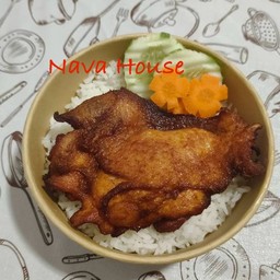 ข้าวไก่ทอดสไปซี่บิ๊กวิงก์ น้ำจิ้มแจ่ว