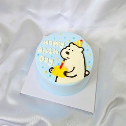 หมีขาว (ระบุข้อความหน้าเค้กได้)