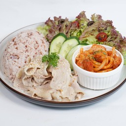 ข้าวหมูชาบูงา + เครื่องดื่ม