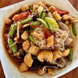 ตำเส้นเล็กกากหมู