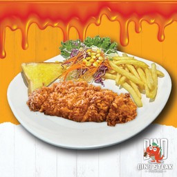 สเต๊กไก่ทอด บาบีคิว