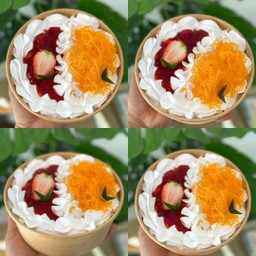 เค้กถังสตอเบอร์รี่+มะพร้าวฝอยทอง ขนาด750ml