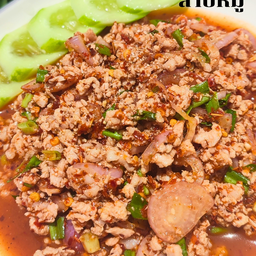 ลาบหมูราดข้าว