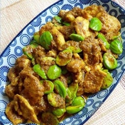 หมูผัดสะตอพริกแกงใต้
(สะตอ/ลูกเหรียง)ตามฤดูกาล