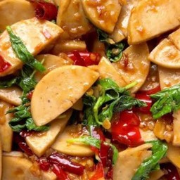 ข้าวกะเพราหมูยอล้วน