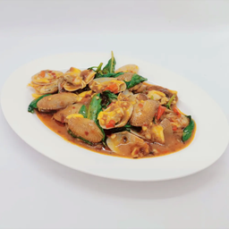 หอยลายผัดน้ำพริกเผา