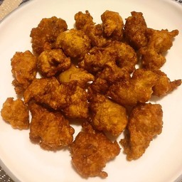 ข้าวราดหมูปั้นทอด