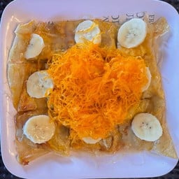 โรตีกล้วย+ฝอยทอง