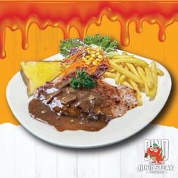 สเต๊กหมูพริกไทยดำ บาบีคิว