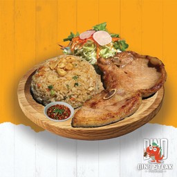 ข้าวกระเทียมหมูพอร์คชอป