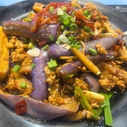 มะเขือม่วงผัดเสฉวน(กับข้าว)