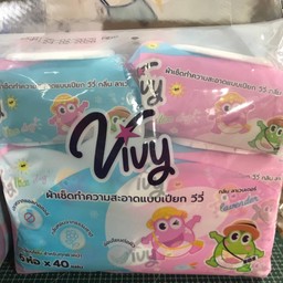 ผ้าเช็ดทำความสะอาดแบบเปียก วีวี่ (ทิชชู่เปียก) กลิ่น ลาเวนเดอร์ 1 แพค 6 ห่อ