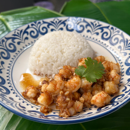 ข้าวกุ้งสับทอดกระเทียม