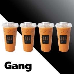 ยกแก๊งค์ ชาไทย Thai tea 4 แก้ว