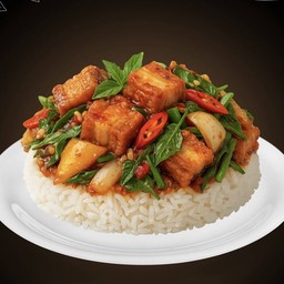 หมูกรอบผัดพริกเผา (เป็นกับ)