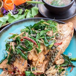 ปลานิล ทอด สมุนไพร