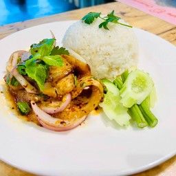 ข้าวน้ำตกคอหมูย่าง