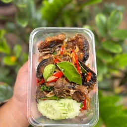 ผัดฉ่าปลาดุกราดข้าว