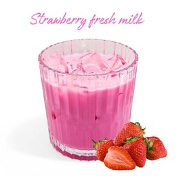 Strawberry fresh milk l นมสดสตรอเบอร์รี่
