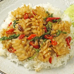 ข้าวกะเพราปลาหมึก