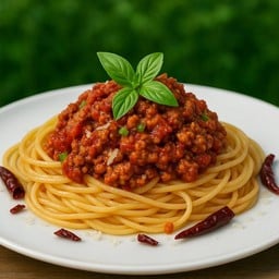 พาสต้าโบลองเนสหมูผัดพริกแห้ง