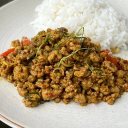 ข้าวคั่วกลิ้งหมูสับ