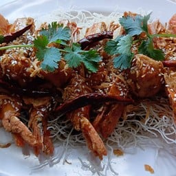 กุ้งกุลาทอดราดซอสมะขาม