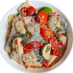 ตำขนมจีน กุ้งสด หมูยอ