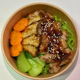 บะหมี่ไก่เทริยากิ+เห็ดออรินจิย่างซอสเทริยากิ