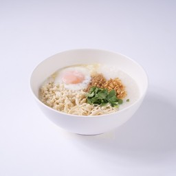 ข้าวต้มไก่+ไข่ลวก