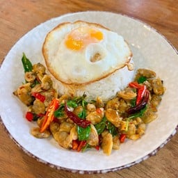 [เมนูใหม่] 📌 ข้าวเนื้อหอยลายผัดพริกเผาใบโหระพา